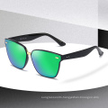 Custom logo  sport shades square frame unisex sunglass mirror